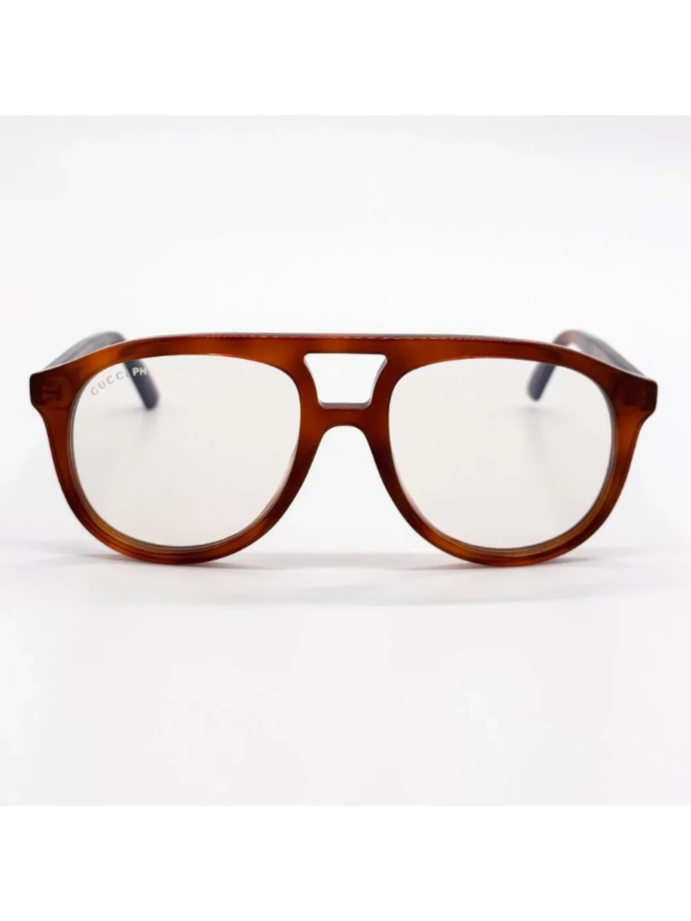 New Gucci Havana Aviator Sunglasses GG1320S 001 with Transition Lenses